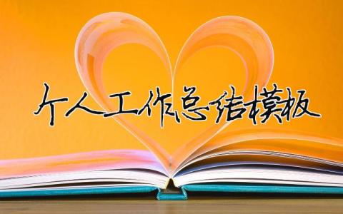 個人工作總結模板 30篇