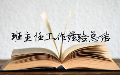 班主任工作經驗總結 15篇