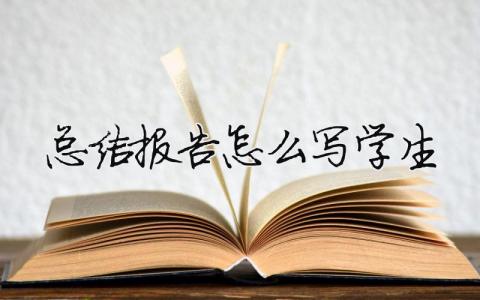 總結報告怎么寫學生總結報告怎么寫學生200字6