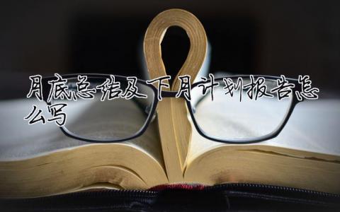 月底總結及下月計劃報告怎么寫 精選12篇