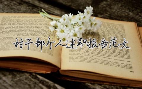 村干部個人述職報告范文 精選16篇