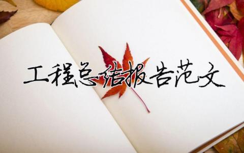 工程總結(jié)報告范文（精選合集10篇）