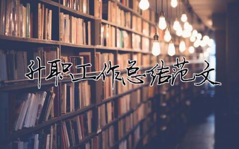 升職工作總結范文（精選合集8篇）