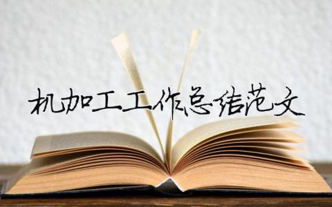 機加工工作總結范文（精選合集9篇）