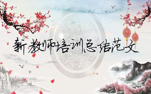 新教師培訓(xùn)總結(jié)范文（精選合集10篇）