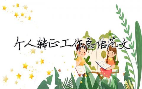 個人轉正工作總結范文（精選合集9篇）