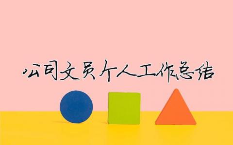 公司文員個人工作總結（精選合集10篇）