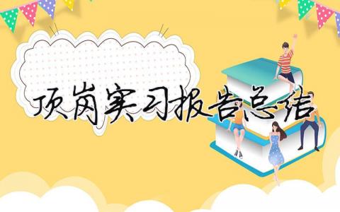 頂崗實習報告總結（精選合集19篇）