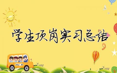 學(xué)生頂崗實(shí)習(xí)總結(jié)（精選合集17篇）