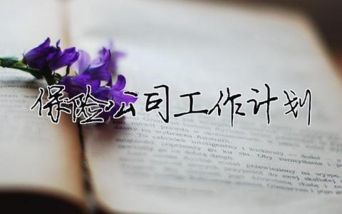保險公司工作計劃 2024年保險公司工作計劃（精選合集16篇）