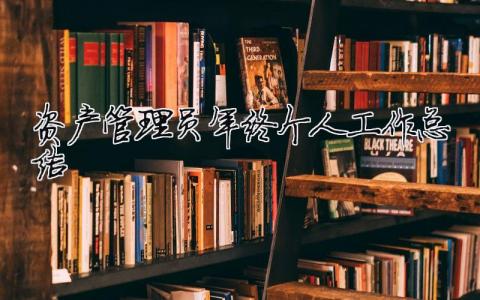 資產管理員年終個人工作總結 資產管理員半年工作總結（精選合集8篇）