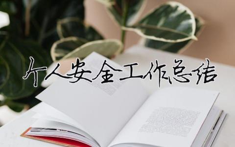 個人安全工作總結 個人安全工作總結幼兒園（精選合集19篇）