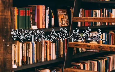 調(diào)研報告最佳范文2024 調(diào)研報告最佳范文2024年版（精選合集10篇）