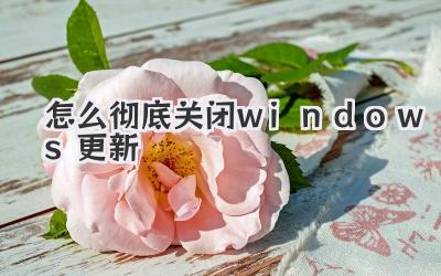 怎么徹底關(guān)閉windows更新