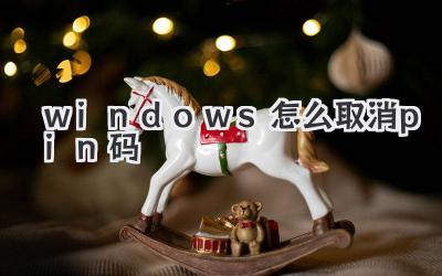 windows怎么取消pin碼
