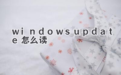 windowsupdate怎么讀