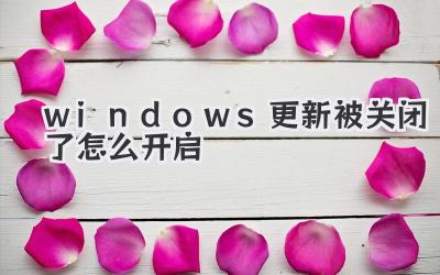 windows更新被關閉了怎么開啟