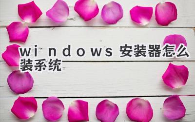 windows安裝器怎么裝系統(tǒng)