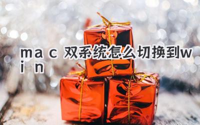 mac雙系統(tǒng)怎么切換到win