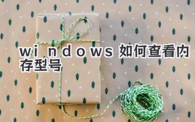 windows如何查看內(nèi)存型號(hào)