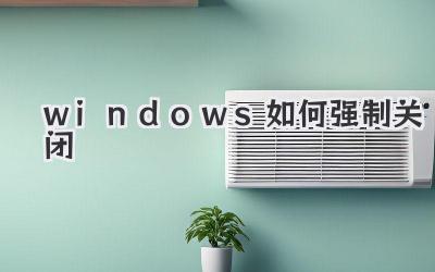 windows如何強制關閉
