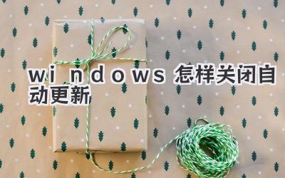 windows怎樣關閉自動更新