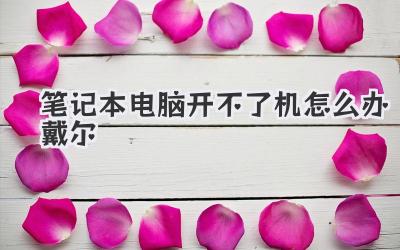 筆記本電腦開不了機怎么辦戴爾