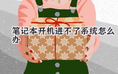 筆記本開機進不了系統怎么辦