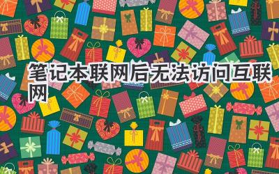 筆記本聯(lián)網(wǎng)后無法訪問互聯(lián)網(wǎng)