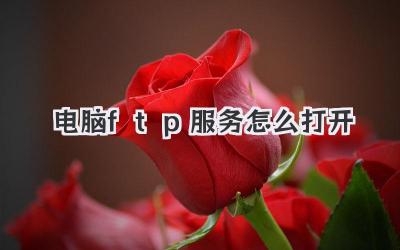 電腦ftp服務(wù)怎么打開(kāi)