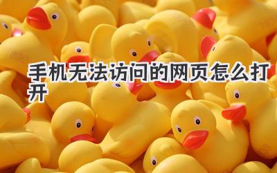 手機無法訪問的網(wǎng)頁怎么打開