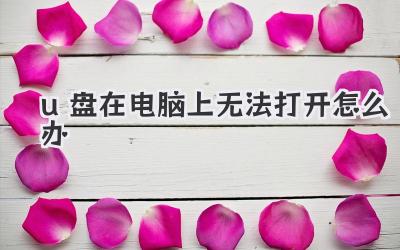 u盤在電腦上無法打開怎么辦
