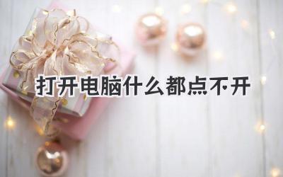 打開電腦什么都點不開