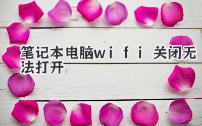 筆記本電腦wifi關(guān)閉無(wú)法打開(kāi)