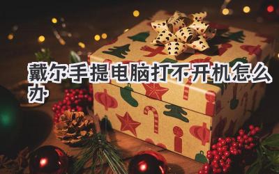 戴爾手提電腦打不開機怎么辦