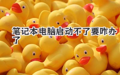 筆記本電腦啟動(dòng)不了要咋辦了