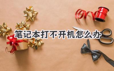 筆記本打不開機怎么辦