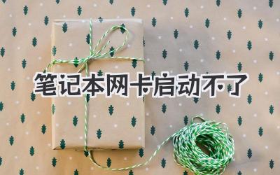 筆記本網(wǎng)卡啟動(dòng)不了