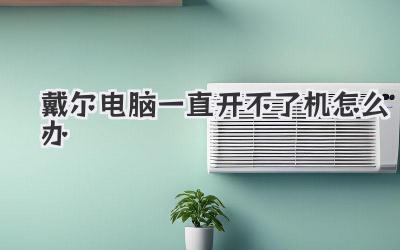 戴爾電腦一直開不了機怎么辦