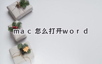 mac怎么打開word