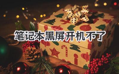 筆記本黑屏開機不了