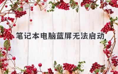 筆記本電腦藍屏無法啟動