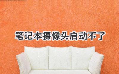 筆記本攝像頭啟動(dòng)不了