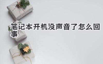 筆記本開機沒聲音了怎么回事