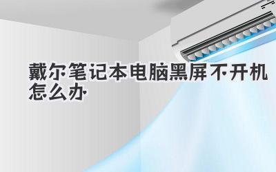 戴爾筆記本電腦黑屏不開機(jī)怎么辦