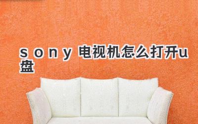 sony電視機怎么打開u盤