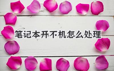 筆記本開不機怎么處理