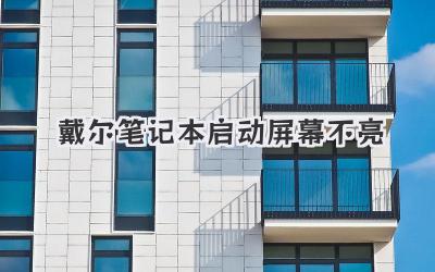 戴爾筆記本啟動屏幕不亮