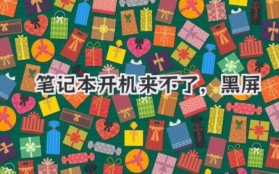 筆記本開機(jī)來不了,黑屏