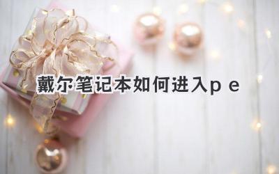 戴爾筆記本如何進入pe